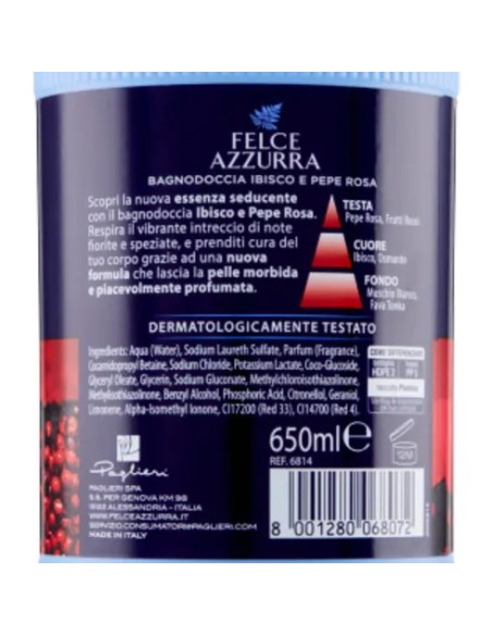 Felce Azzurra Bagnoschiuma 650ml - Ibisco E Pepe Rosa - Seducente